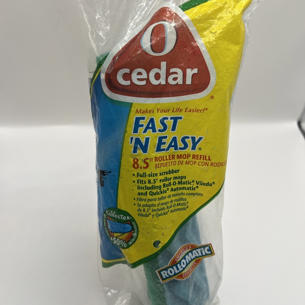 O Cedar Fast N Easy 8.5" Roller Mop Refill Roll-O-Matic Made In USA 2004